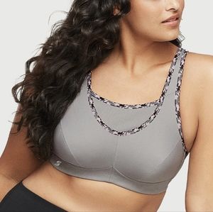 NWOT Glamorise 38H grey sports bra